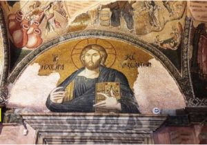 Church Murals for Baptistry Mosaico Di Cristo Su Una Lunetta Picture Of Kariye Museum the