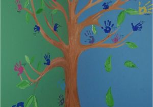 Church Nursery Murals Family Handprint Tree Wall Mural Ideas Pinterest