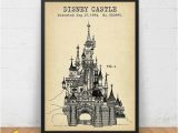 Cinderella Castle Wall Mural Disney Castle Patent Print Digital Download Sleeping