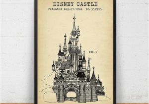 Cinderella Castle Wall Mural Disney Castle Patent Print Digital Download Sleeping