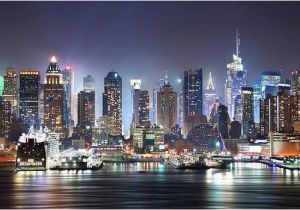 City Lights Wall Mural High Tech Reflections New York City Great Picture