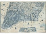 City Map Wall Mural Old Vintage City Map New York Wall Mural