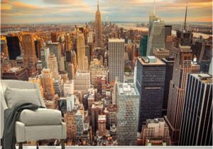 City Skyline Murals Wallpaper 3d Wallpaper Modern Sunset New York City Building Landscape Mural