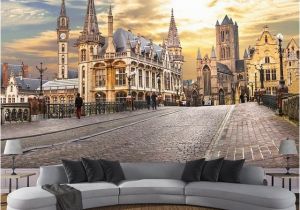 City Skyline Murals Wallpaper Wallpaper Custom 3d Wall Murals European City Building