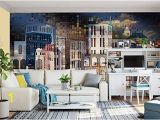 Cityscape Wall Mural Wallpaper Amazon Murwall City Wallpaper Dark Cityscape Wall Mural