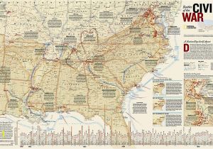 Civil War Wall Murals Battles Of the Civil War Wall Map 35 75 X 23 25 Inches