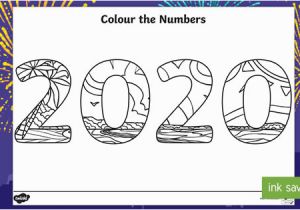 Class Of 2020 Coloring Pages Colour the Numbers New Year 2020 Mindfulness Colouring