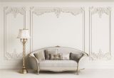 Classic Art Wall Murals 3d Classic Interior Wall with Cornice and Moldings Mural