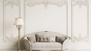Classic Art Wall Murals 3d Classic Interior Wall with Cornice and Moldings Mural