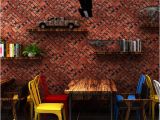 Classic Brick Wall Mural Vintage Faux Brick Wallpaper Pvc Grind Texture Delicate Wallpaper Roll Hair Salon Barbershop Restaurant Clothing Store Decor Wallpaper Digital