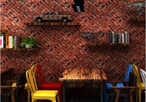 Classic Brick Wall Mural Vintage Faux Brick Wallpaper Pvc Grind Texture Delicate Wallpaper Roll Hair Salon Barbershop Restaurant Clothing Store Decor Wallpaper Digital