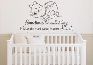 Classic Pooh Wall Mural Baby Nursery Wall Decals sometimes the Smallest Things Take