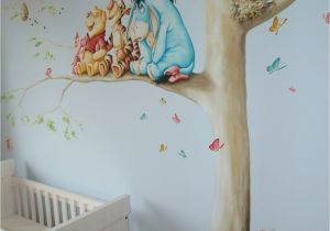 Classic Pooh Wall Mural Boom Met Poeh En Zijn Vriendjes In Kleur In 2020