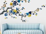 Clearance Wall Murals Chinese Style Ink Painting Plum Blossom Flowers Wall Stickers Living