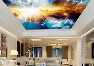 Cloud Murals Ceilings 3d Ceiling Murals Wallpaper Blue Sky and White Clouds Living Room