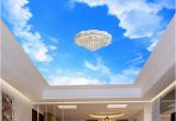 Cloud Murals Ceilings Custom 3d Wallpaper Blue Sky and White Clouds Ceiling Mural