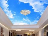 Cloud Murals Ceilings Custom 3d Wallpaper Blue Sky and White Clouds Ceiling Mural