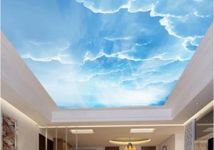Cloud Murals Ceilings Custom 3d Wallpaper Blue Sky White Clouds Ceiling Wall Murals