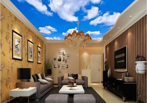 Cloud Murals Ceilings Custom Ceiling Mural Wallpaper 3d Blue Sky and White Clouds Living