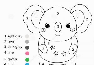 Color by Number Animal Coloring Pages Children Educational Game Coloring Page with Cute Koala