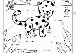 Color by Number Coloring Book Game Color by Number Leopard Educational Children Game Coloring