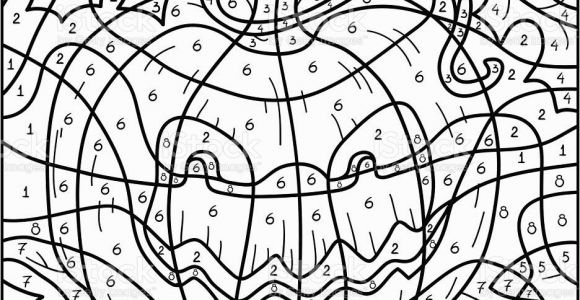 Color by Number Coloring Pages for Halloween Color by Number Halloween Pumpkin Stock Illustration