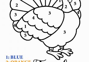 Color by Number Turkey Coloring Pages Number Coloring Worksheets for Kindergarten Hd Football