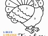 Color by Number Turkey Coloring Sheet Number Coloring Worksheets for Kindergarten Hd Football