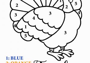 Color by Number Turkey Coloring Sheet Number Coloring Worksheets for Kindergarten Hd Football