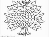 Color by Number Turkey Coloring Sheet Spanish Printable Coloring Pages