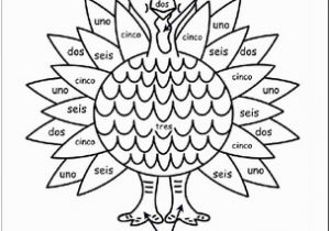 Color by Number Turkey Coloring Sheet Spanish Printable Coloring Pages