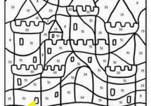 Color by Numbers Holiday Coloring Pages Color by Number Sand Castle