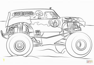 Coloring Book Pages Of Monster Trucks Grave Digger Monster Truck Coloring Page