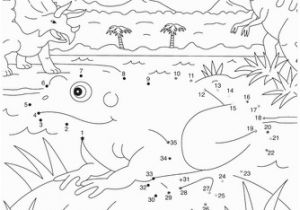 Coloring Dot to Dot Pages Dino Dot to Dot Prehistoric Frog with Images