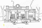 Coloring Page for Train Station Instant Download Vintage Truck 1957 Chevy Pickup In Front