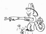Coloring Page Of A Firefighter Curious George Fireman Coloring Sheet