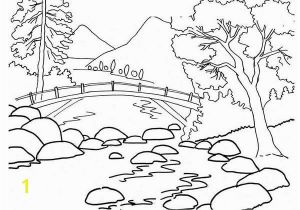 Coloring Page Of A River African Woman In the Background Of A Mountain Landscape Coloring
