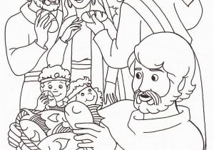 Coloring Page Of Jesus Feeding the 5000 New Jesus Feeds Five Thousand Coloring Page