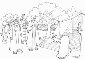Coloring Page Of Paul Abraham and Three Visitors Coloring Page