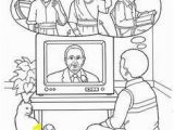 Coloring Page Of Thomas S Monson Watching Pres Monson During General Conference Children S Coloring