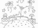 Coloring Pages 5 Little Monkeys Jumping Bed Five Little Monkeys Coloring Page