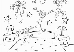 Coloring Pages 5 Little Monkeys Jumping Bed Five Little Monkeys Coloring Page