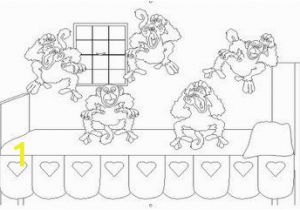 Coloring Pages 5 Little Monkeys Jumping Bed Five Little Monkeys Jumping the Bed Five