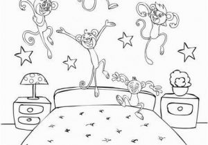 Coloring Pages 5 Little Monkeys Jumping Bed Five Monkey Bed Coloring Pages Tripafethna
