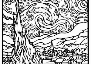 Coloring Pages Art Masterpieces Free Coloring Page Coloring Adult Van Gogh Starry Night Large