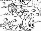 Coloring Pages Disney Mickey Mouse Baby Mickey and Baby Minnie Picking Acorns Free Coloring