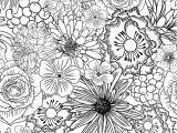 Coloring Pages for Adults Abstract Flowers Doodle Floral Drawing Seamless Pattern Wallpaper Art