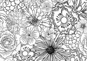 Coloring Pages for Adults Abstract Flowers Doodle Floral Drawing Seamless Pattern Wallpaper Art