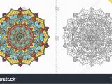 Coloring Pages for Adults Flowers Antistress Coloring Page Adults Flower Mandala Stock