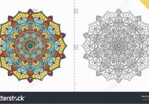 Coloring Pages for Adults Flowers Antistress Coloring Page Adults Flower Mandala Stock